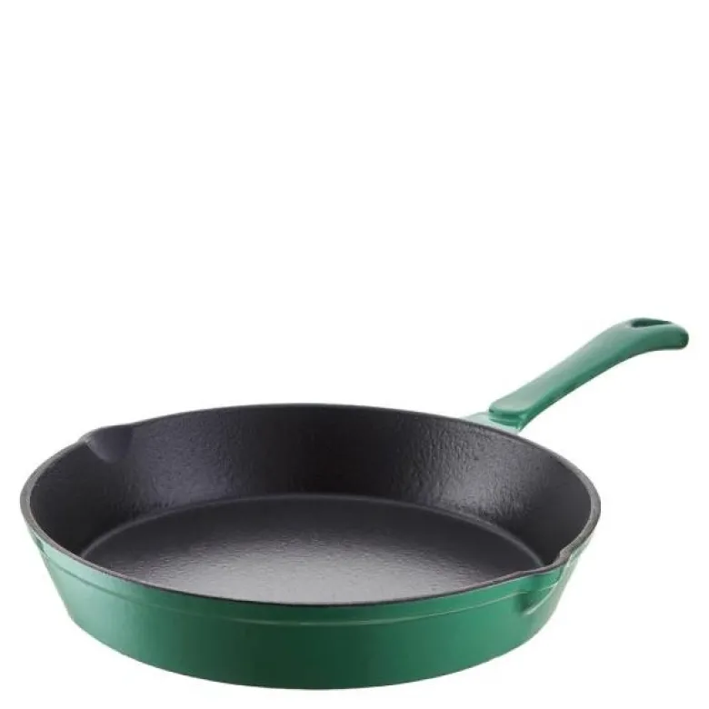 Rund støpejernspanne 26 cm 1L grønn