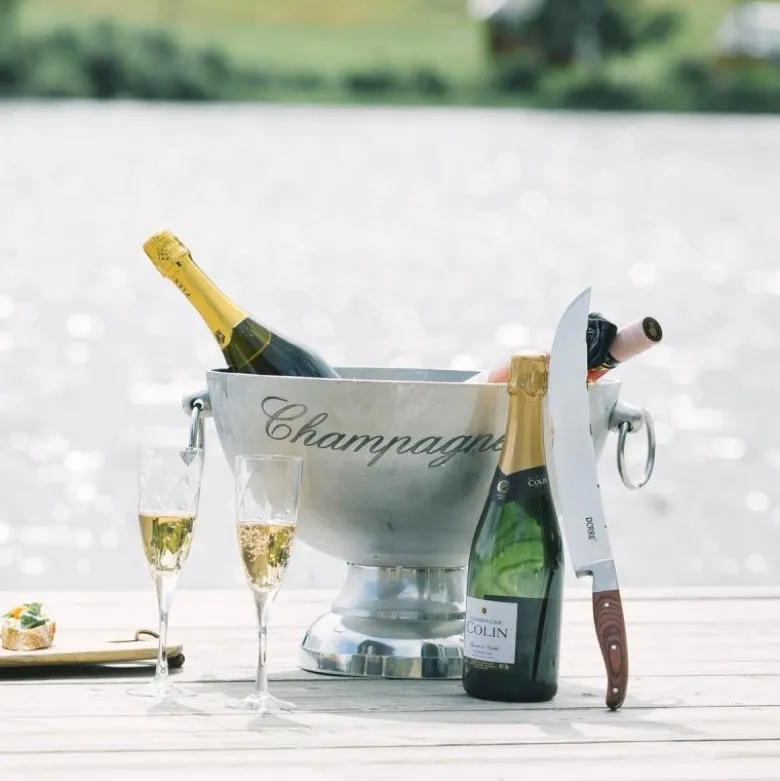 Salut champagnesabel med trehåndtak 42 cm