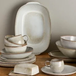 Sandrine frokostservise sett 12 deler natur