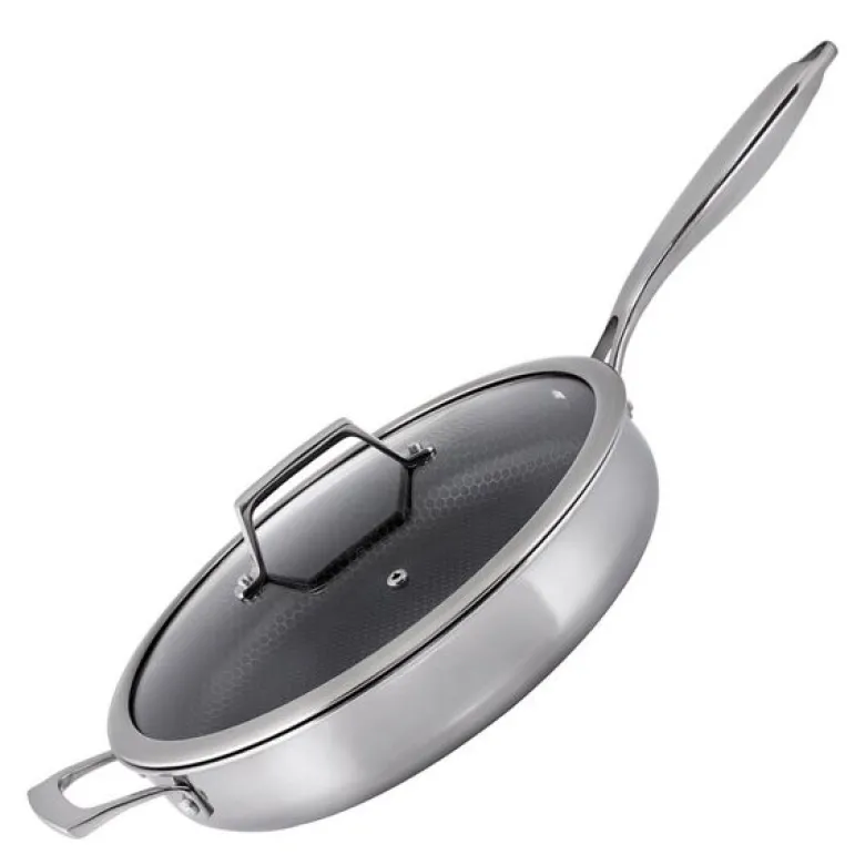 Santo sautépanne m/lokk 28 cm stål/svart
