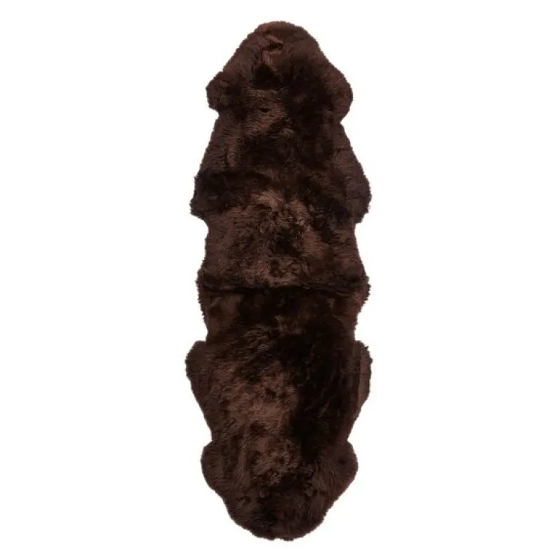 Saueskinn new zealand lang ull 160 cm chocolate