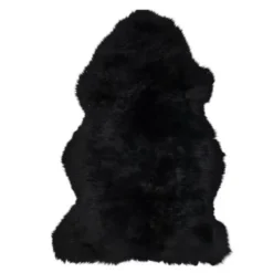 Saueskinn new zealand lang ull 100 cm black