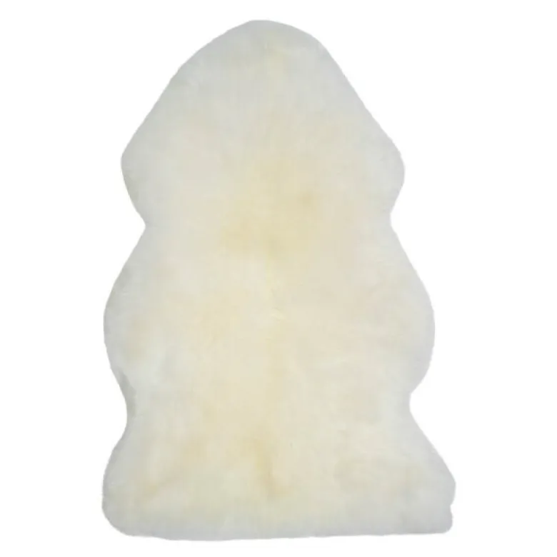 Saueskinn new zealand lang ull 100 cm ivory