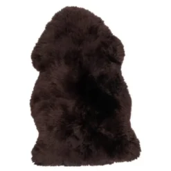 Saueskinn new zealand lang ull 100 cm chocolate