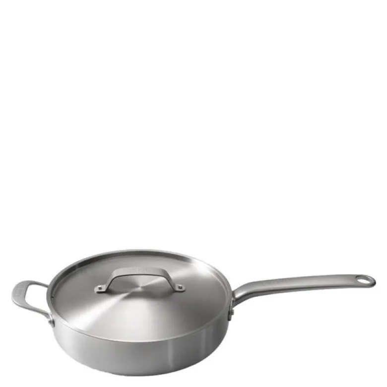 Sautépanne m/lokk 28 cm rustfritt stål