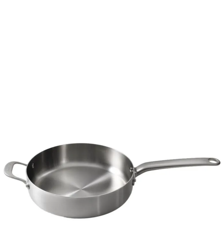 Sautépanne m/lokk 28 cm rustfritt stål