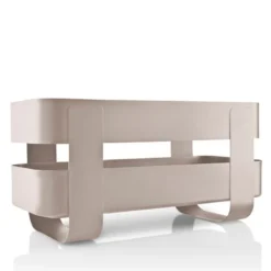 Selvvannende urtepotte 31x15x13 cm stål/hvit