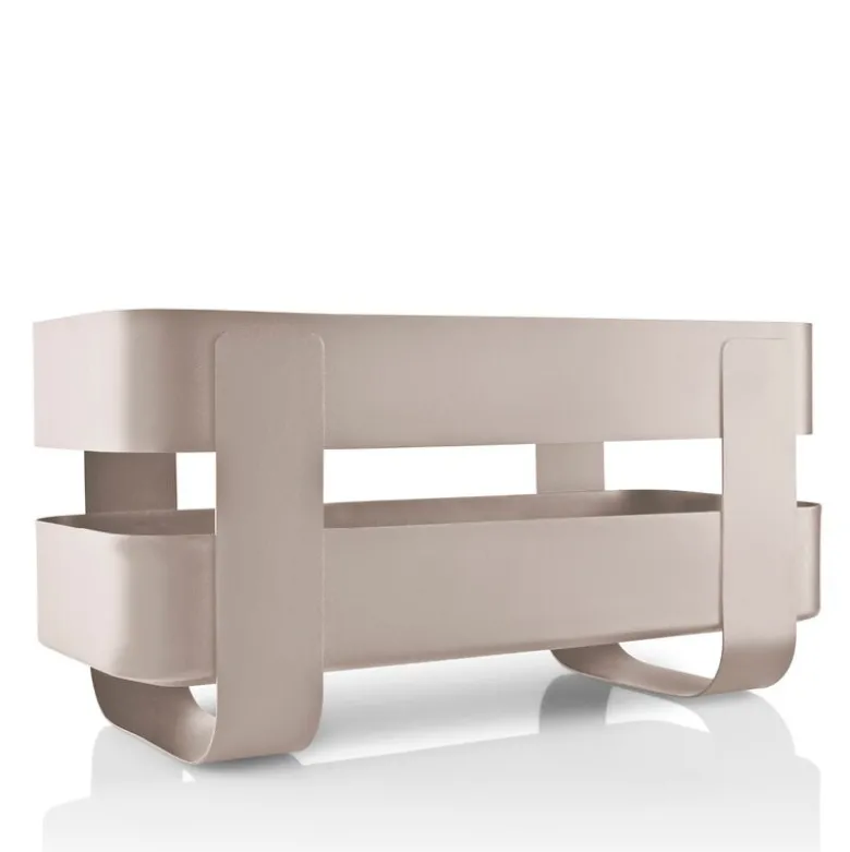 Selvvannende urtepotte 31x15x13 cm stål/hvit