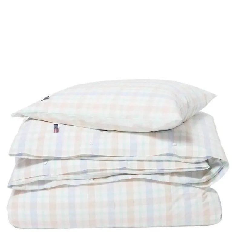 Sengesett percale 140x200 cm flerfarget rutete