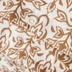 Sengesett 140x220 cm bomullssateng ornament white/fudge