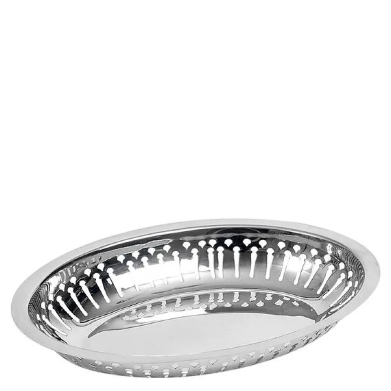 Serveringskurv oval 24x16 cm stål