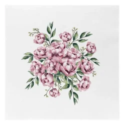 Serviett lunch Blomsterbukett 33 cm hvit