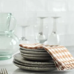 Serviett 45x45 cm gingham biscuit