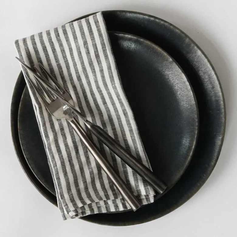 Serviett 45x45 cm gingham grey/white