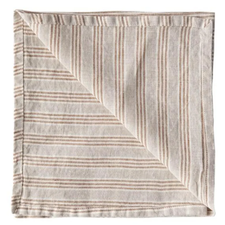 Serviett 45x45 cm hazelnut stripe