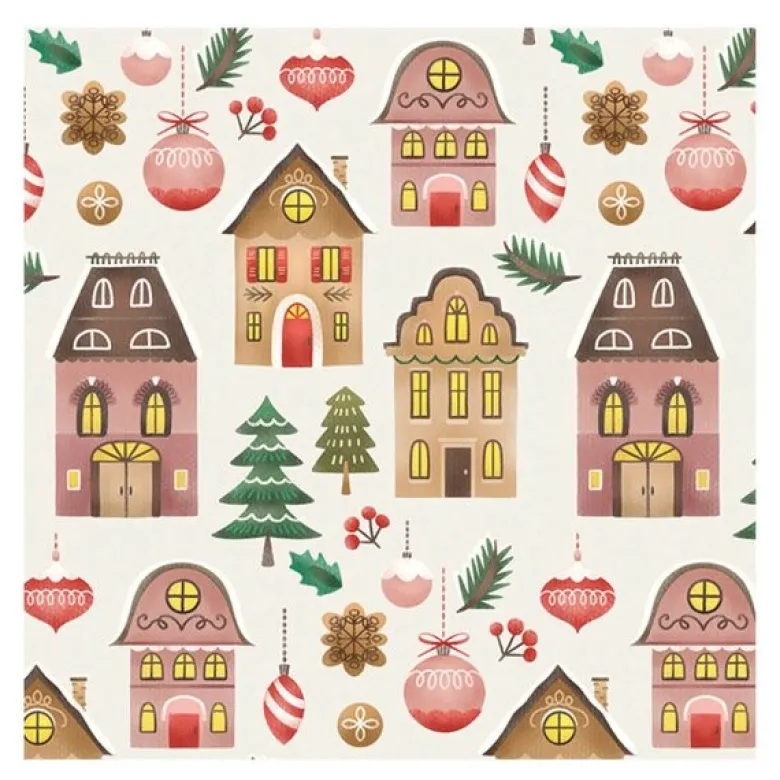 Serviett 33x33 cm 20 stk Christmas at Home Cream