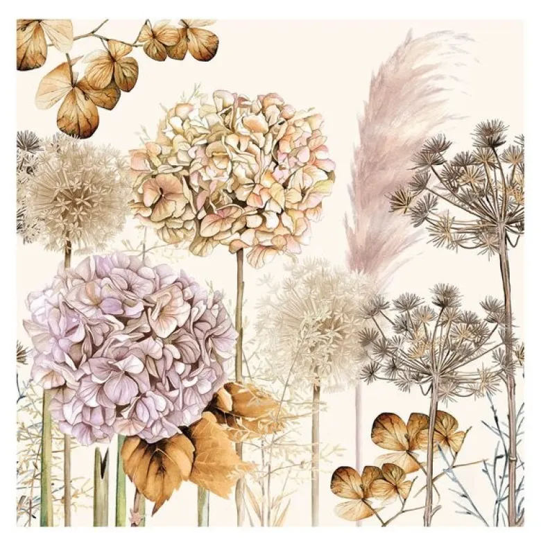 Serviett 33x33 cm 20 stk Dried Flowers