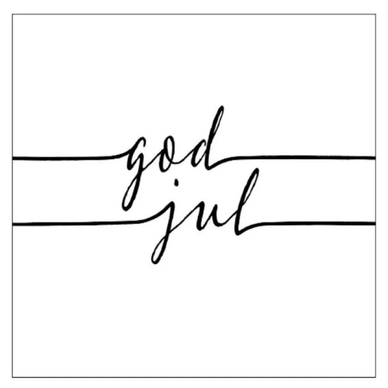 Serviett 33x33 cm 20 stk God Jul hvit