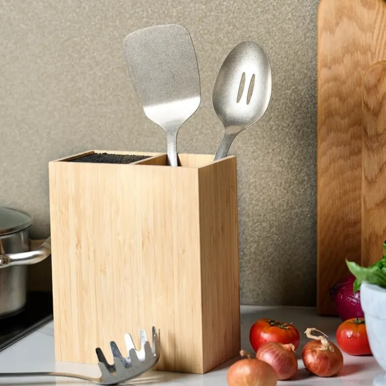 Signerat stekespade 35 cm akasietre/børstet stål