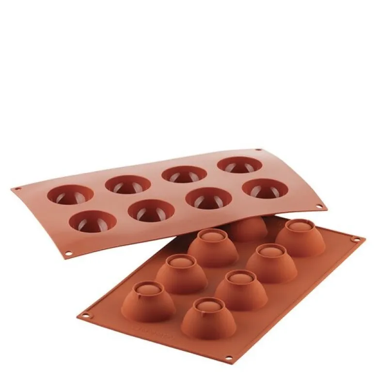 Silikonform halvkule 8 stk 5x2,5 cm