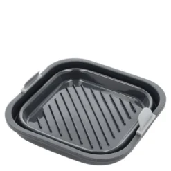 Silikonform til airfryer firkantet 19x19x6 cm grå