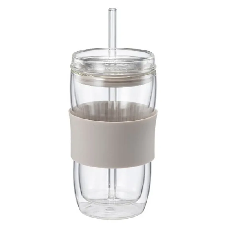 Sipster dobbelvegget drikkeglass 30 cl varm grå