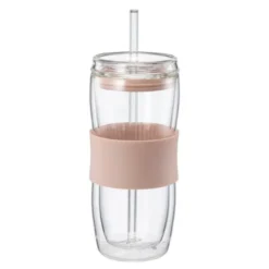 Sipster dobbelvegget drikkeglass 50 cl støvet rosa