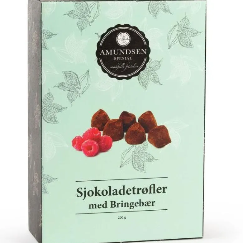 Sjokoladetrøfler m/bringebær