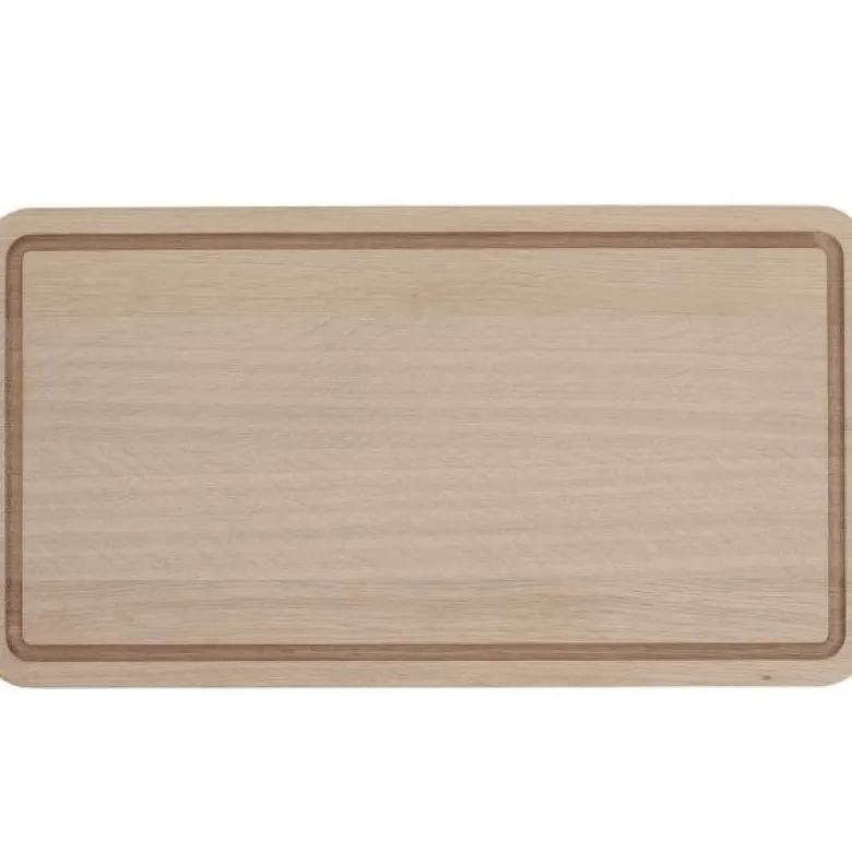 Skjærebrett i tre m/rand 50x27 cm eik