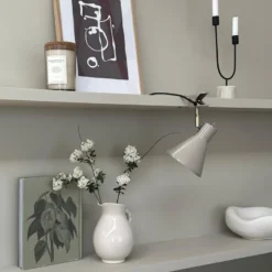 Sleep vegglampe med klemme 16 cm beige