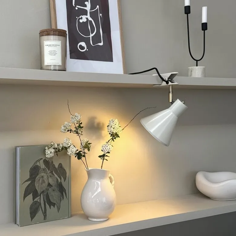 Sleep vegglampe med klemme 16 cm kit-white