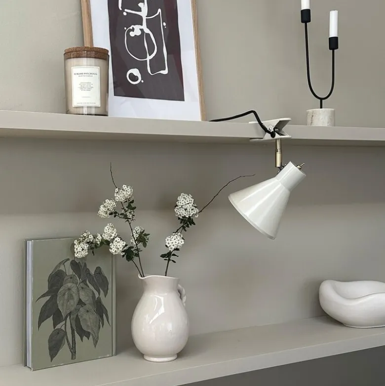 Sleep vegglampe med klemme 16 cm kit-white