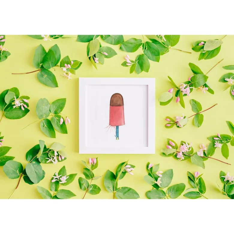 Små kunstkort kræsj pink
