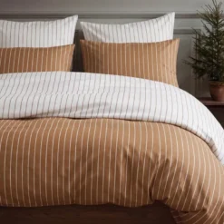 Soft sengesett 220x220 cm karamell/offwhite