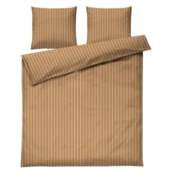 Soft sengesett 200x220 cm karamell/offwhite