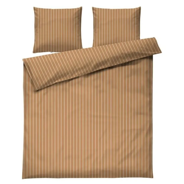 Soft sengesett 200x220 cm karamell/offwhite