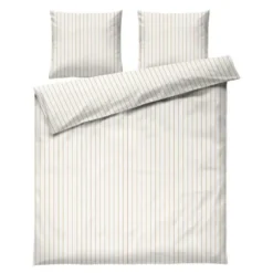 Soft sengesett 220x220 cm offwhite/karamell