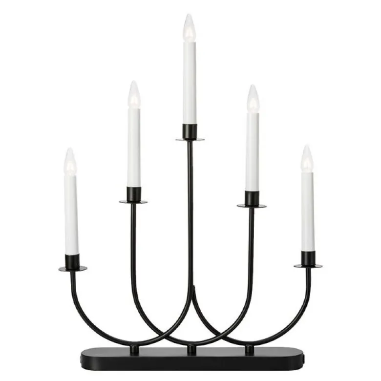 Soro lysestake 5 lys 47,5 cm svart