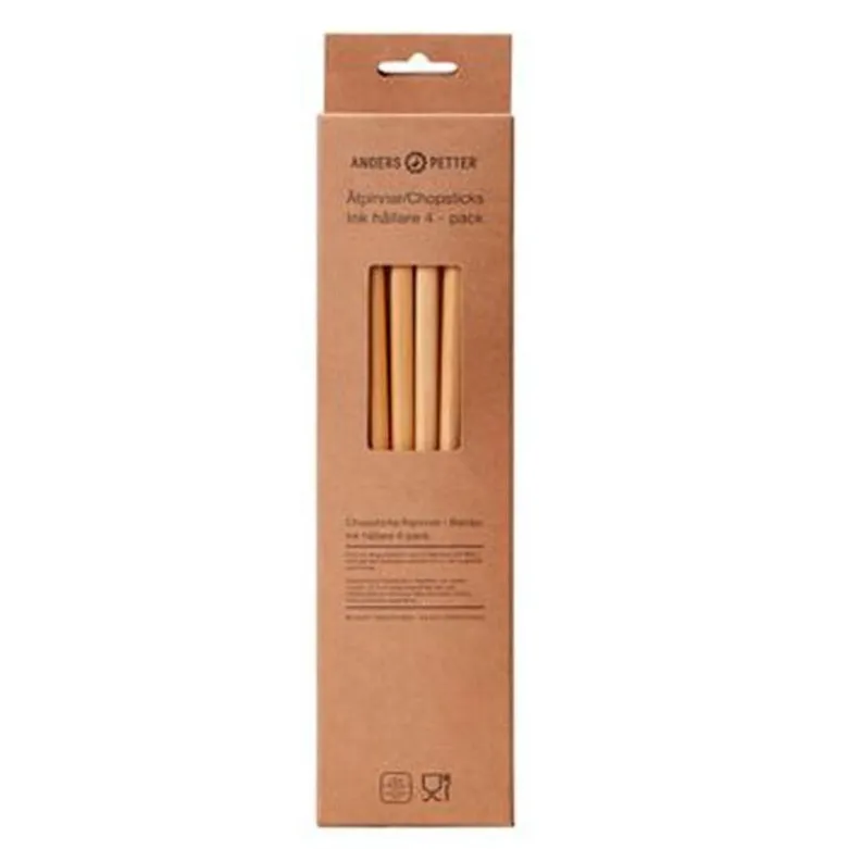 Spisepinner med holder 4 stk bambus