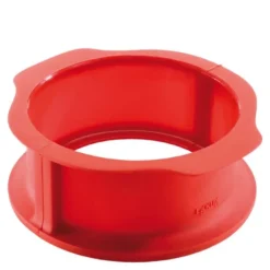 Springform i silikon med fat 15 cm 1 L rød/hvit