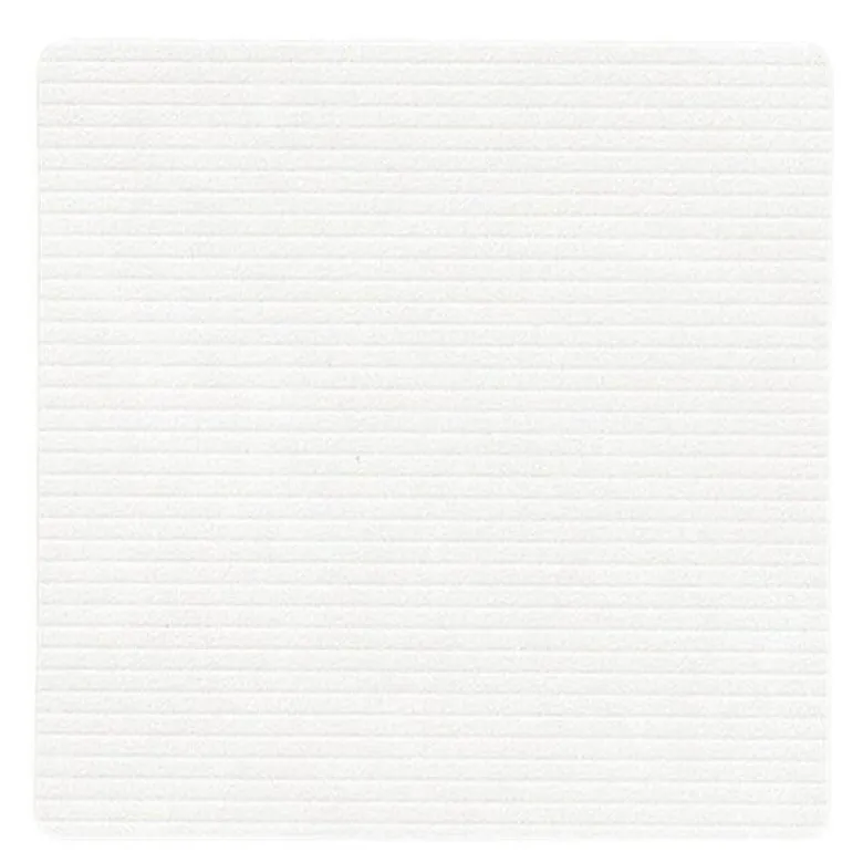 Square Corduroy glassbrikke 10 cm Pure White
