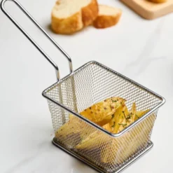 Steel Essentials pommes frites kurv 18x10 cm blank stål