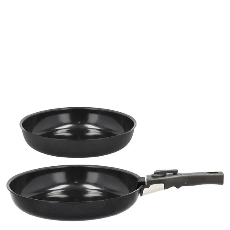 Stekepannesett avtakbart håndtak 24/28 cm aluminium/keramisk
