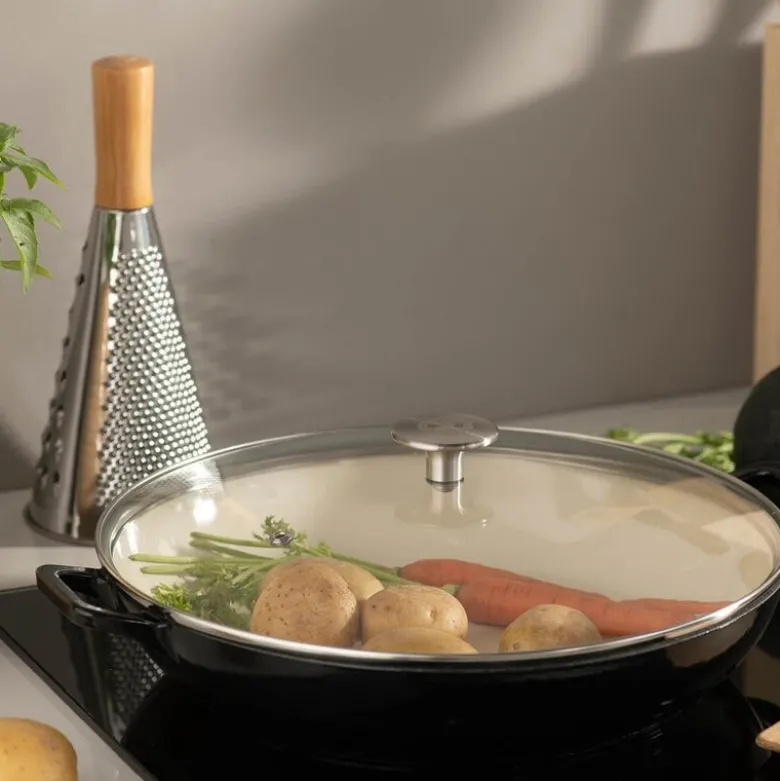Stenfors buffetgryte med glasslokk 3L svart