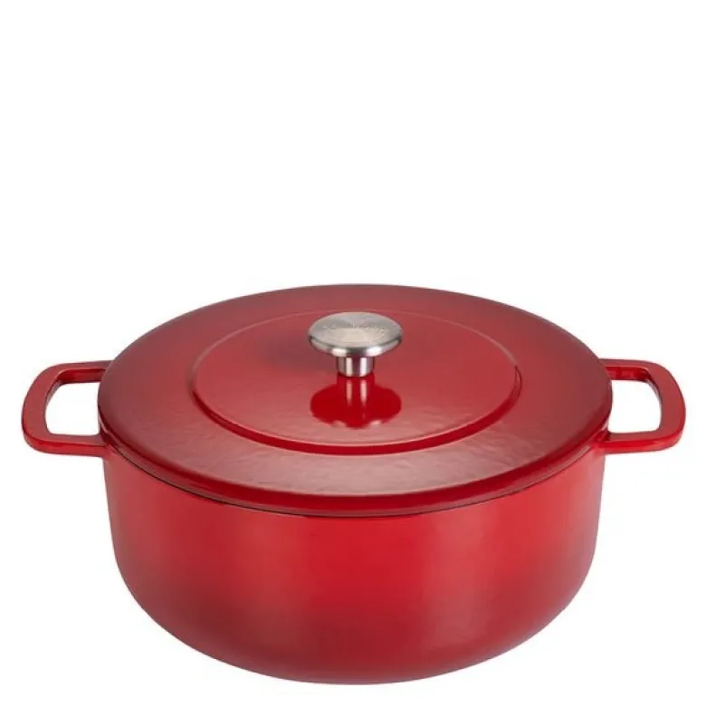 Støpejernsgryte 24 cm 3,8L cherry