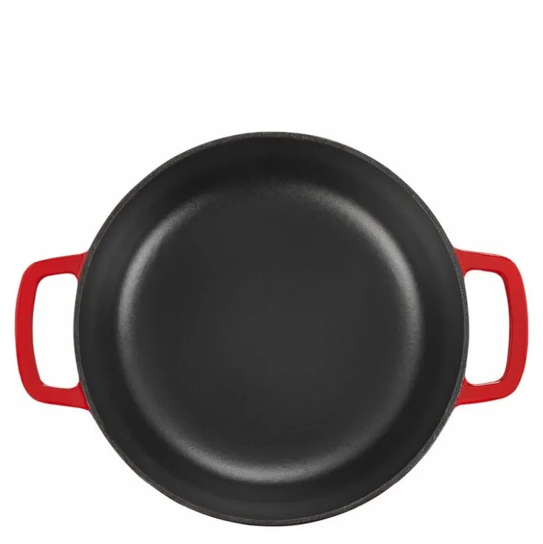 Støpejernsgryte 24 cm 3,8L cherry