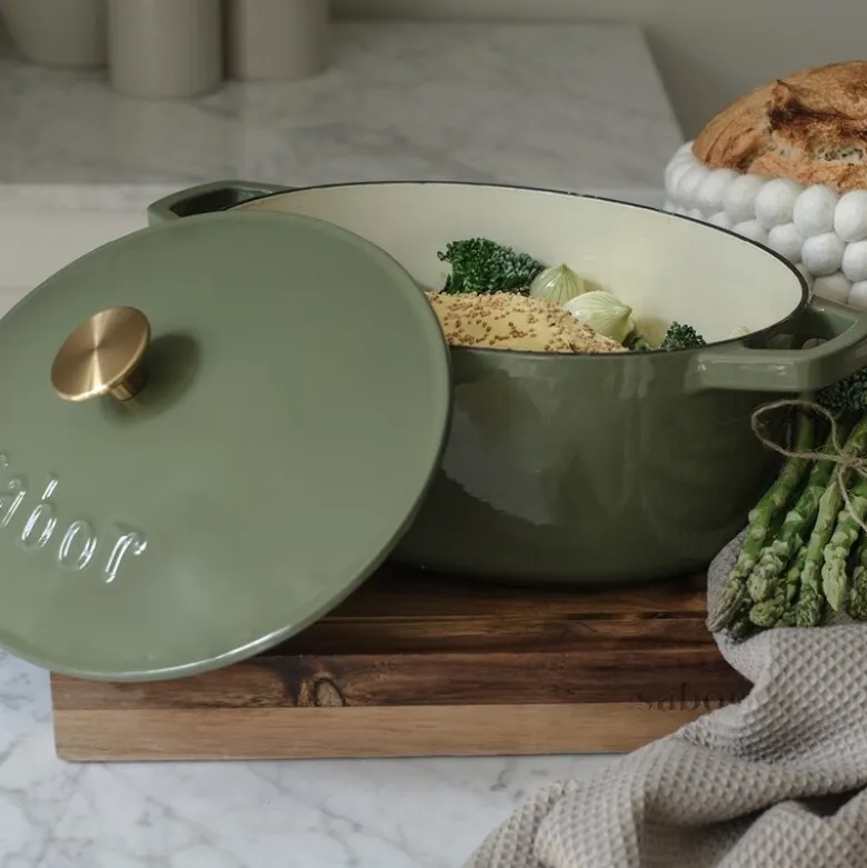 Støpejernsgryte 5,7 L forever olive
