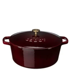 Støpejernsgryte 6,7 L zinfandel brass