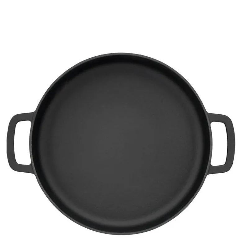 Støpejernspanne emaljert 28 cm svart