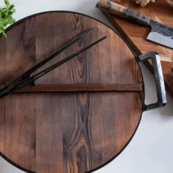 Støpejerns wok 36 cm m/glasslokk og trelokk